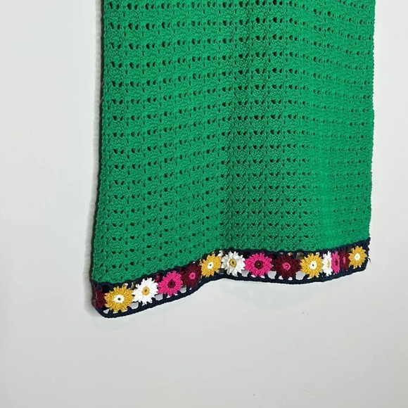 ZARA NEW WOMAN GREEN FLORAL CROCHET KNIT DRESS - LIMITED EDITION SIZE S - Picture 8 of 10